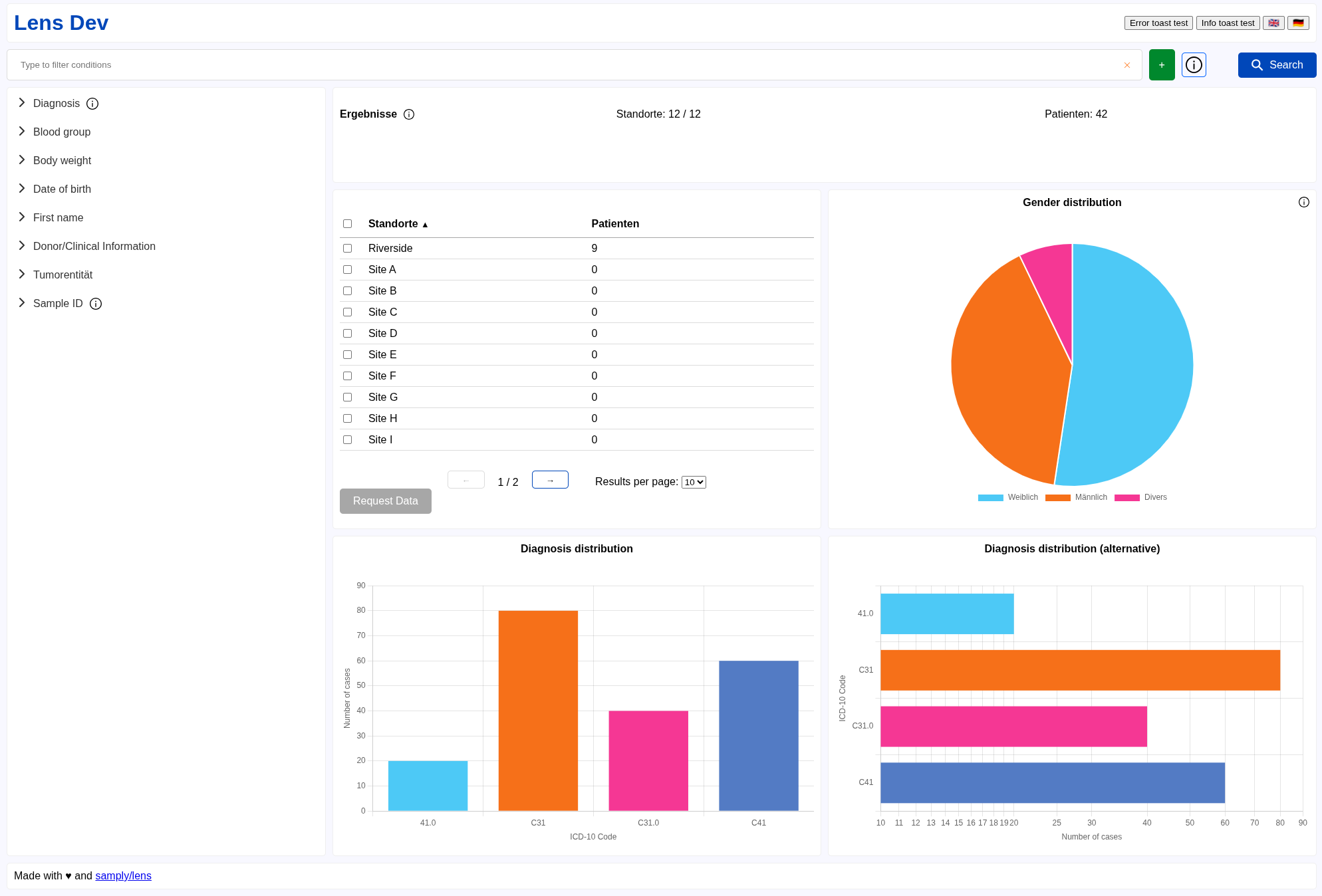 Demo application screenshot